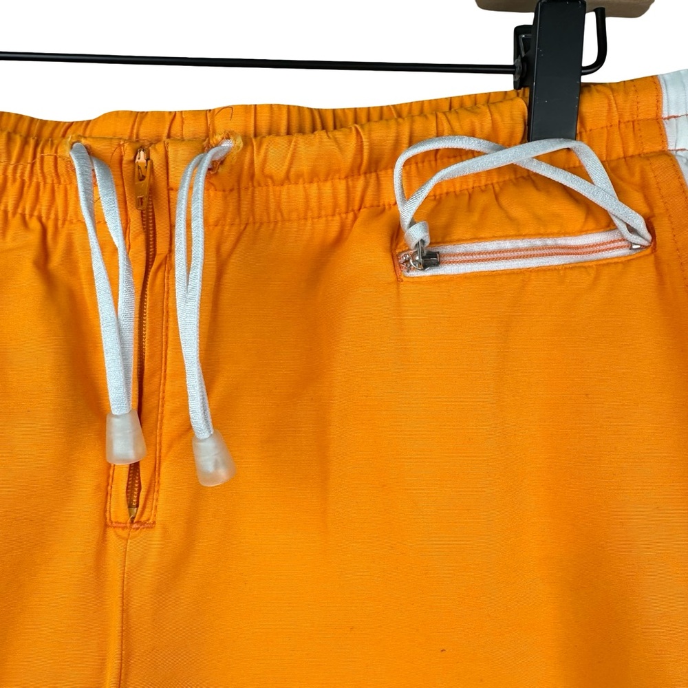 Nike Orange Striped Athletic Bright Trim Drawstring Waist Capri Pants M - Picture 2 of 13